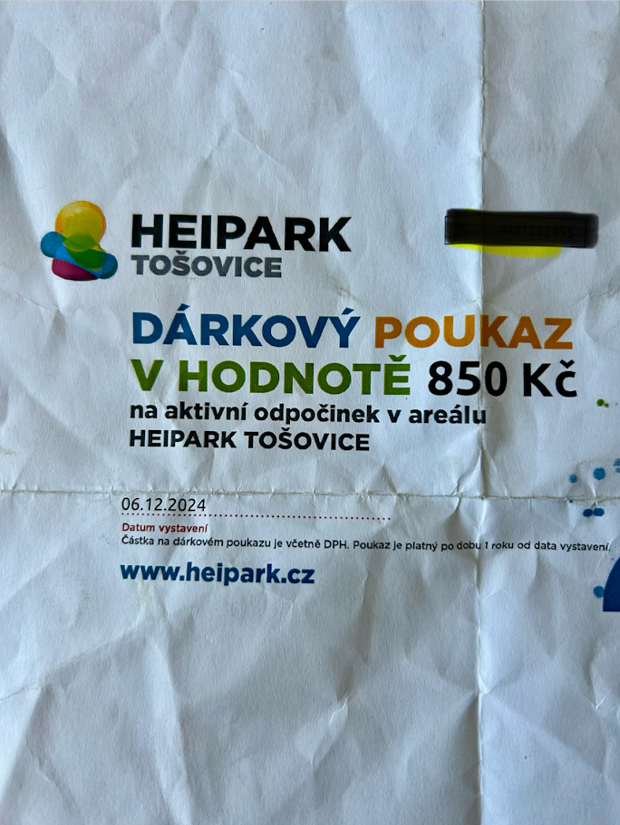 HEIPARK TOŠOVICE 850KČ