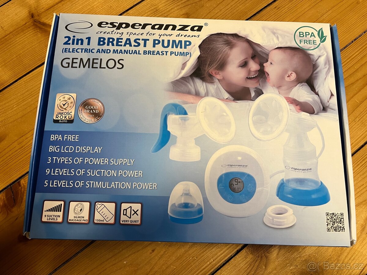 Elektronická a ruční odsávačka mléka 2v1