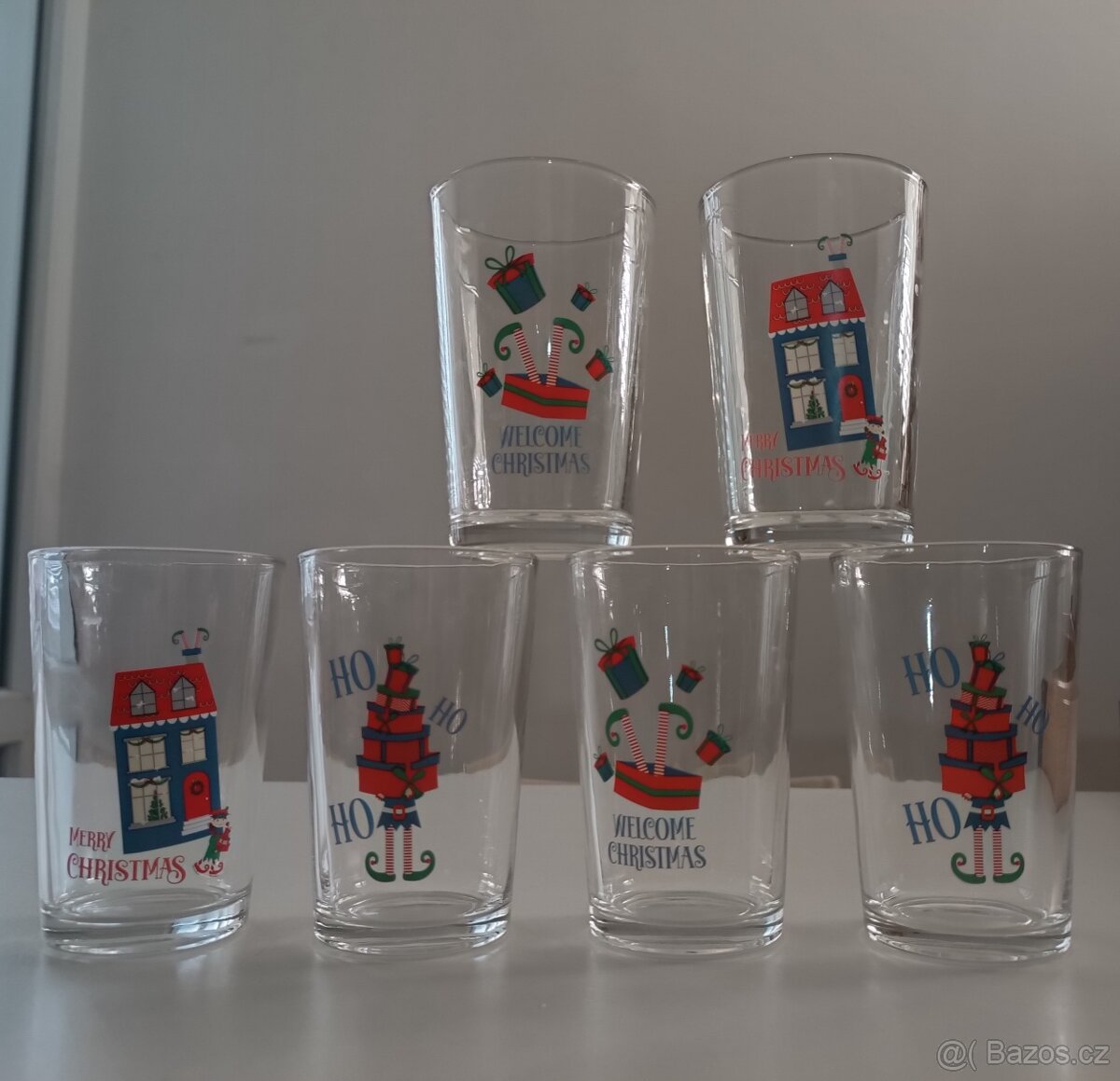 Sada vánoční sklenice Chrismas za vše 75,- Kč