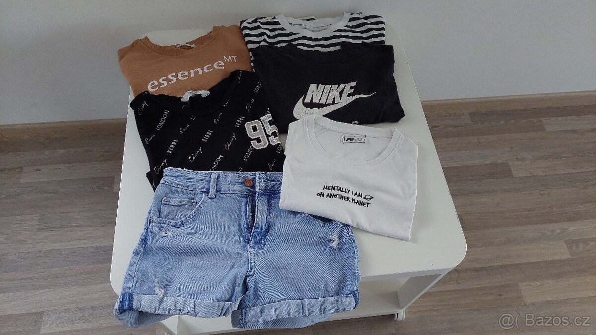 5x dívčí krátké triko crop top a 1x kraťasy
