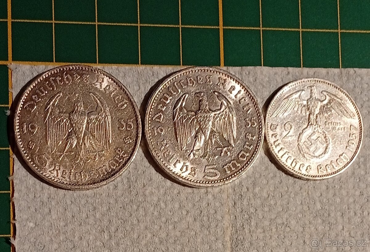 🔥 2 x 5 MARK a 1 x 2 MARK 🔥 STŘÍBRNÁ INVESTICE