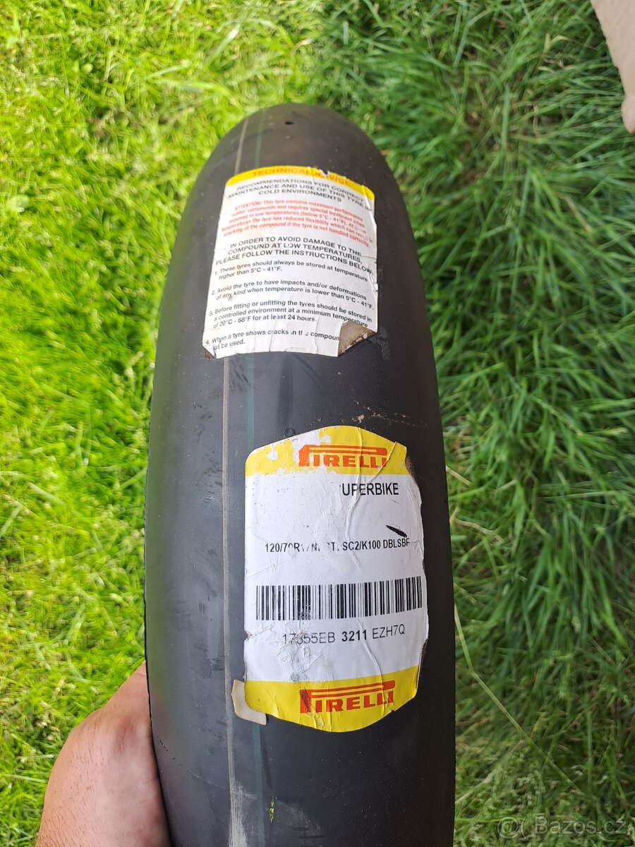 Pneumatiky nové slick Pirelli, Dunlop, Brigestone