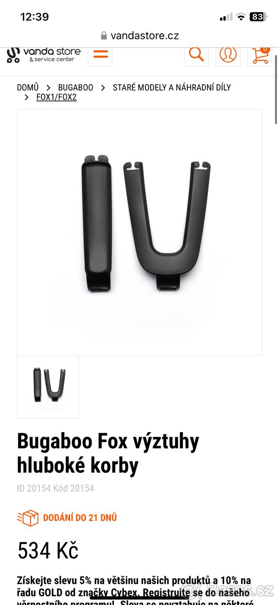 Bugaboo Fox vyztuhy hluboke korby