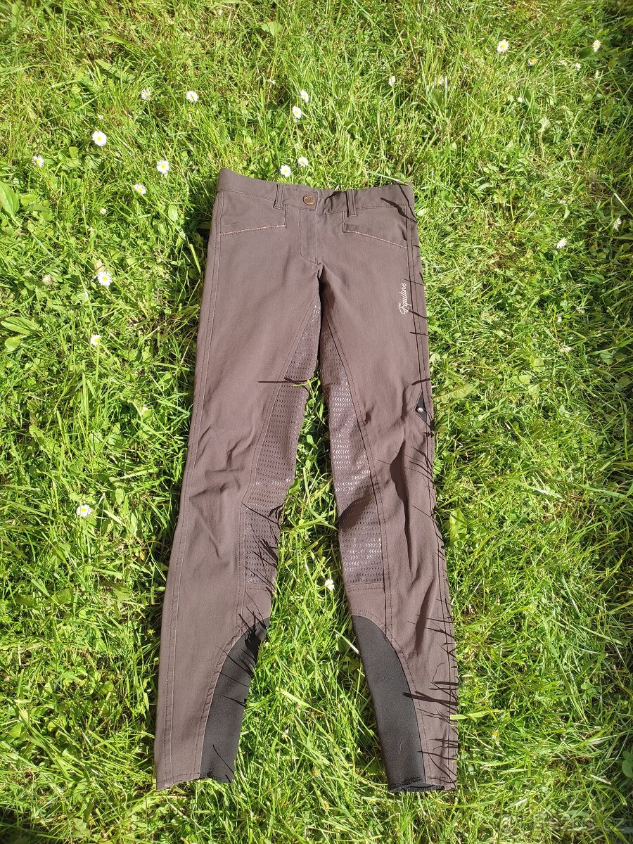 Hnědé rajtky Equiline grip sed