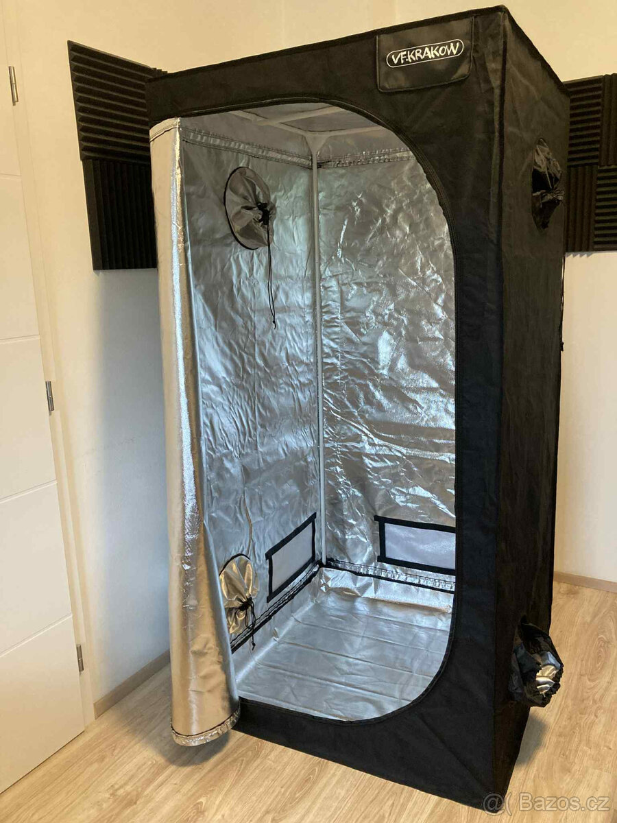 Pěstební stan/ growbox 90x90x200 s ventilací a tlumičem