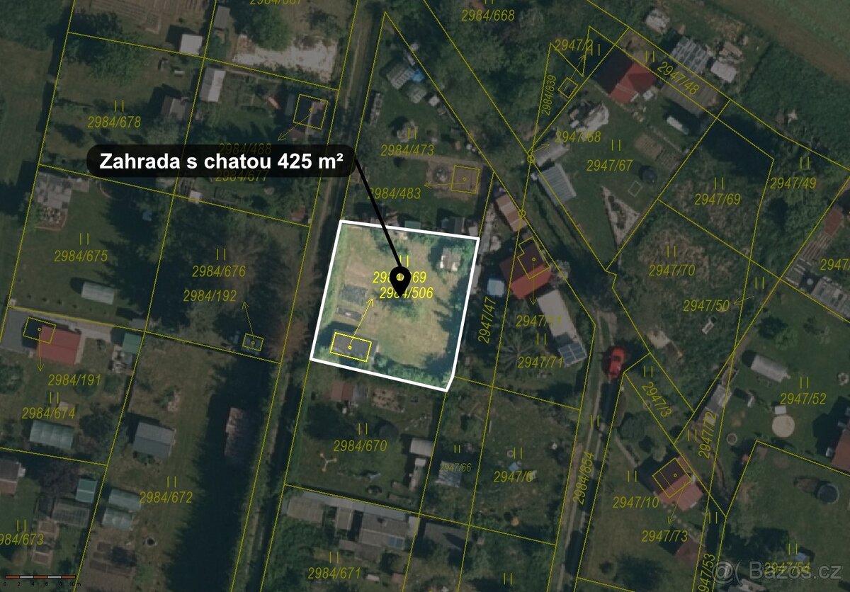 Zahrada (410 m²) s chatou (15 m²), Tachov - zahrádkářská kol