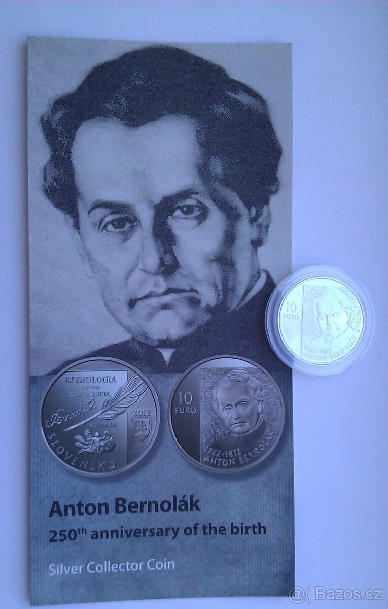 Mince 10 Euro Anton Bernolák 2012 nová hledaná 250.výročí n