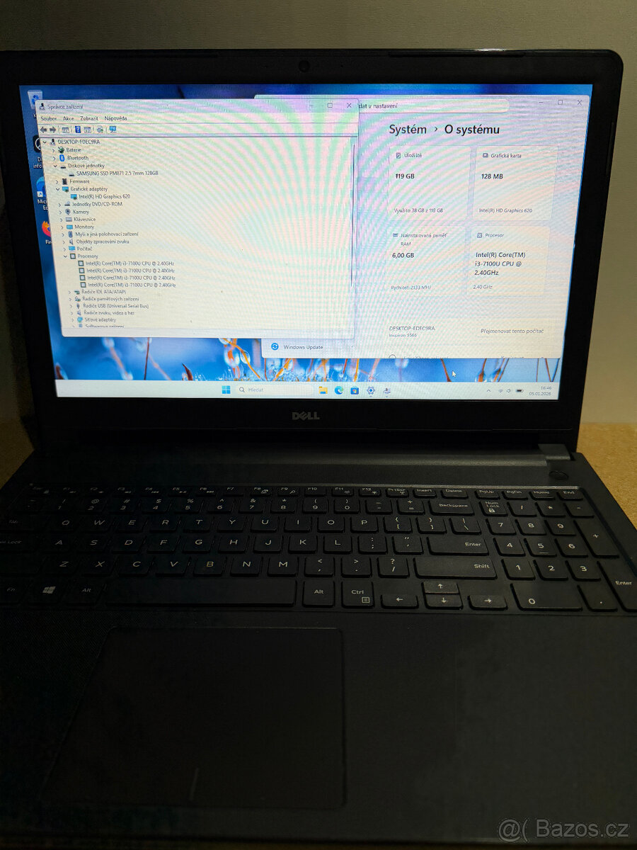 Dell Inspiron 5566 - i3 7gen, 15,6" dotyk.lcd, super bat.