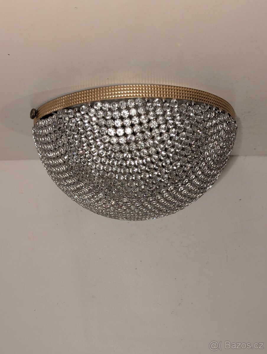 křišťálový nízký lustr, stropnice, nástěnná lampa