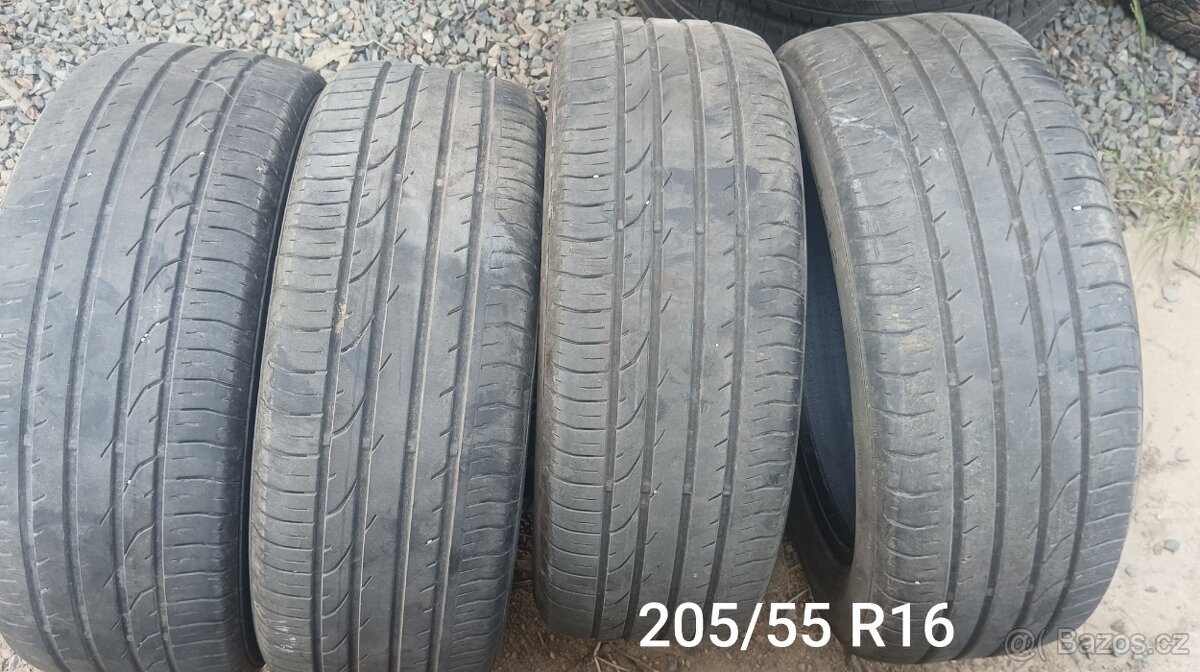 4x Letní pneumatiky 205/55 R16 91V, čtyři Letní pneumatikyCo