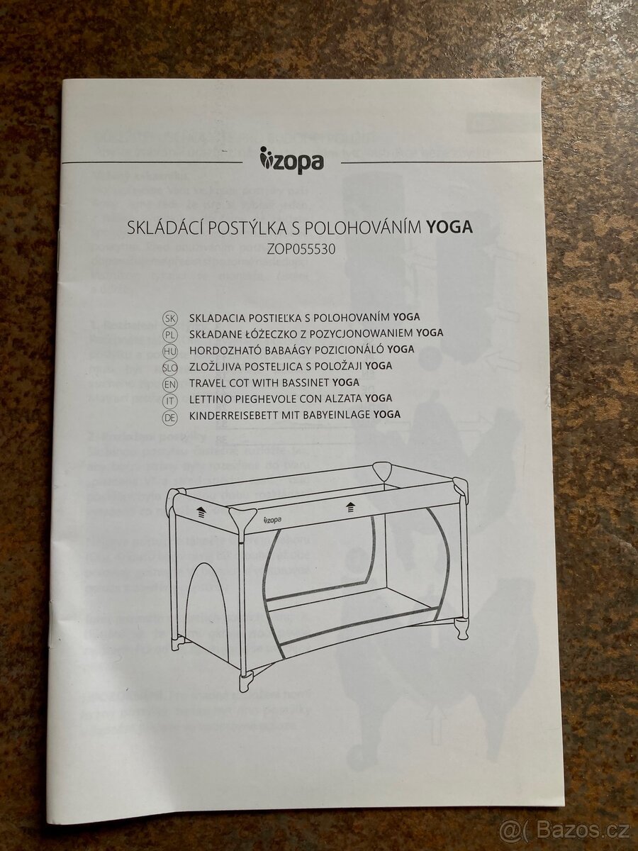 Cestovní postýlka s polohováním Zopa Yoga
