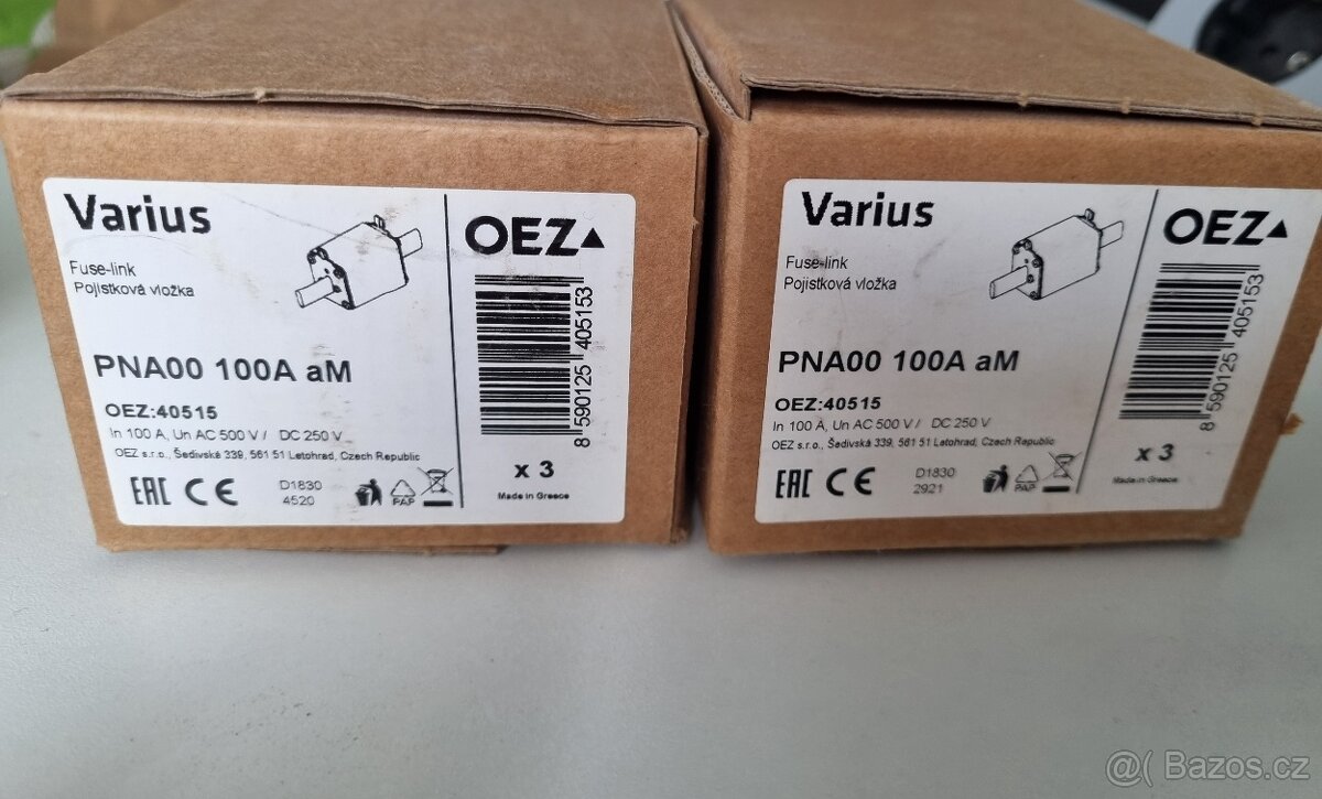 Nožová pojistka OEZ PNA00 100A aM