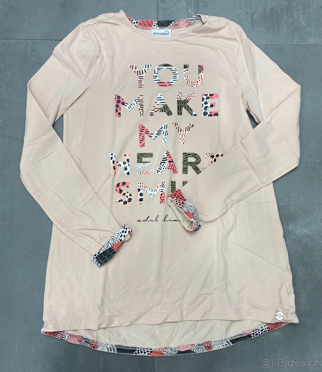 Dívčí tričko dl. rukáv Coccodrillo, vel. 158