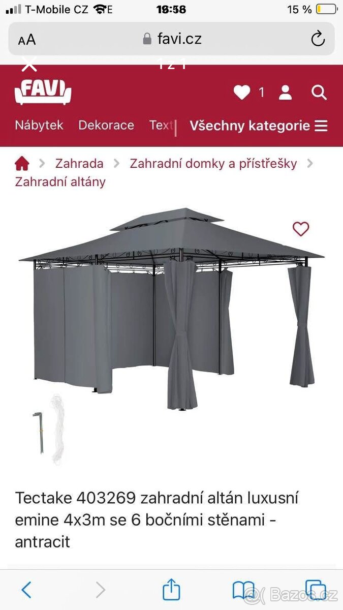 Plachta na altán, náhradní plachta na altány,