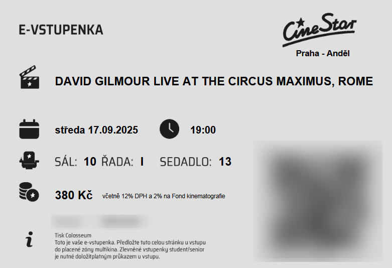 DAVID GILMOUR LIVE AT THE CIRCUS MAXIMUS, ROME