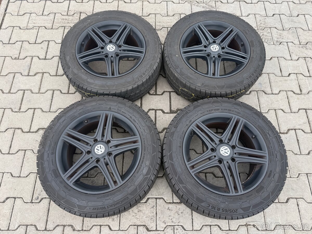 4x al kola 5x120 16 + pneu zimní 205/65 R16C