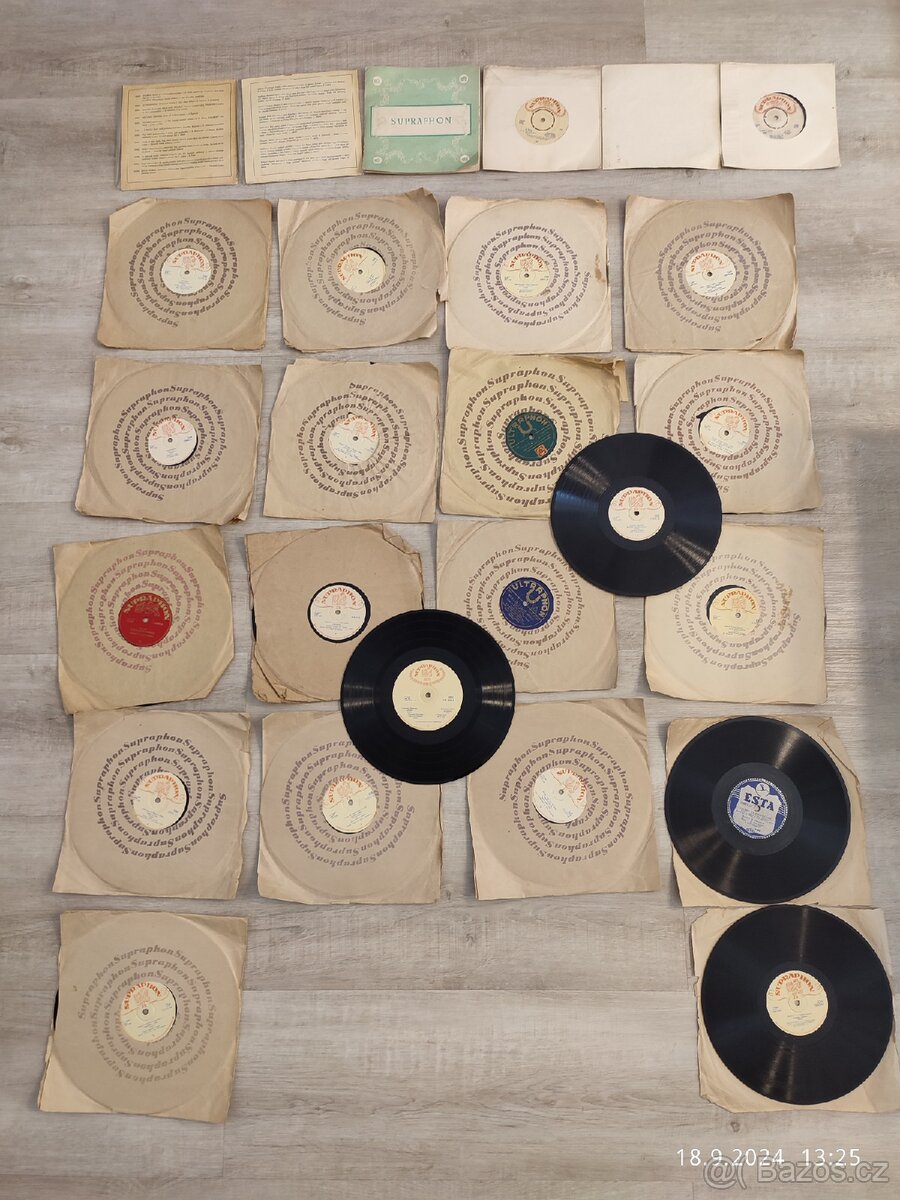 Gramofonové desky r. 1950 SUPRA PHONE, ULTRAPHON, ESTA