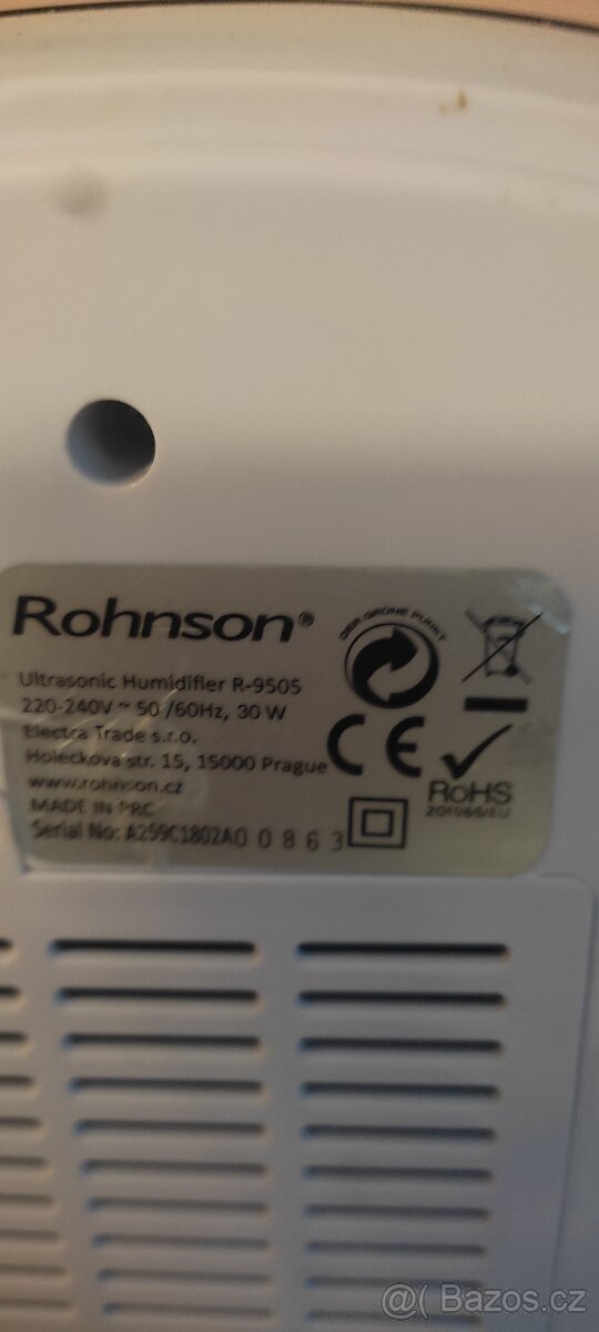Ultrazvukový zvlhčovač vzduchu Rohnson R-9505