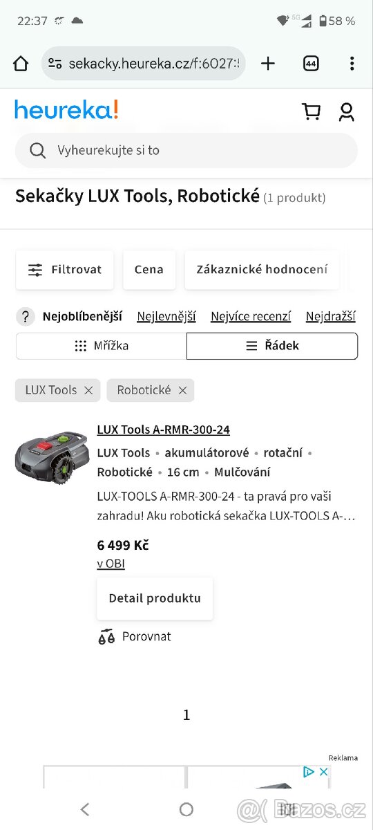 Robotická sekačka Lux