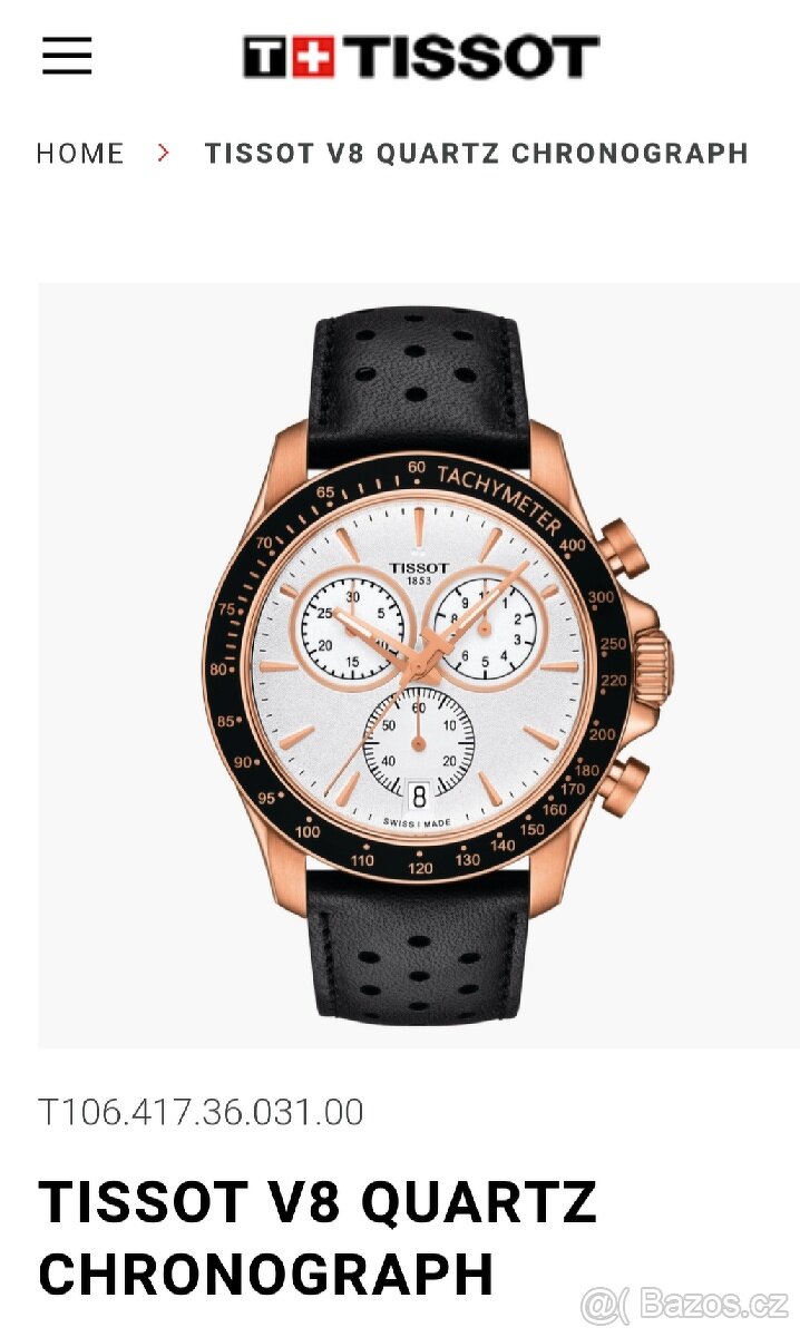 TISSOT V8 QUARTZ CHRONOGRAPH