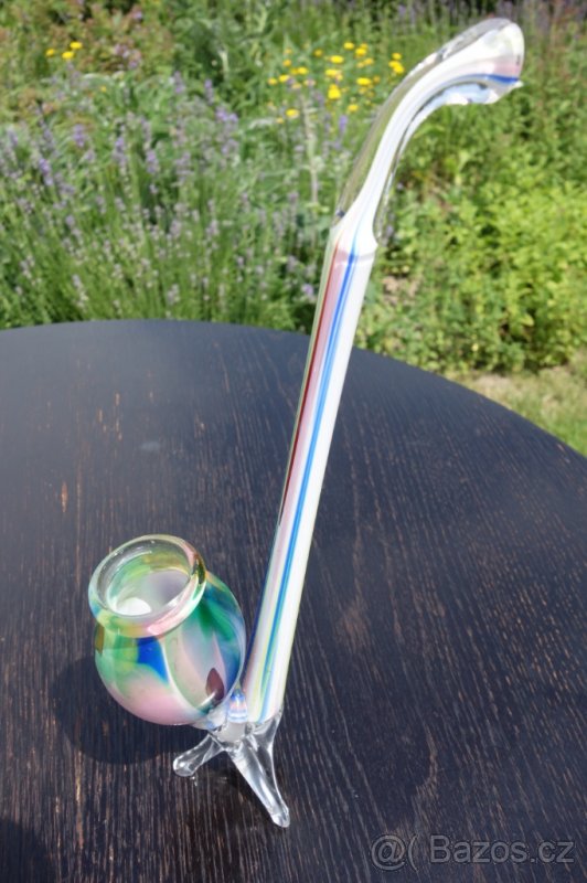 Starožitná dýmka - hutní sklo