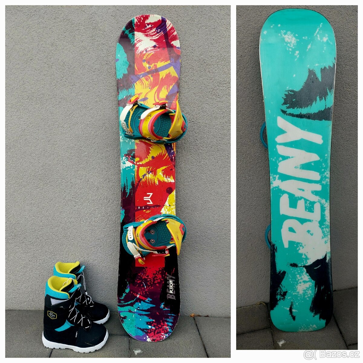 Snowboard BEANY ACTION včetně vázání, 133 cm + boty