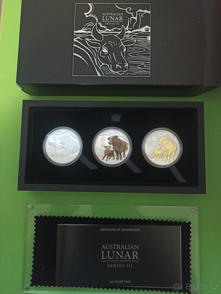 Lunarní serie 3x1oz ročník 2021 Year of the Ox