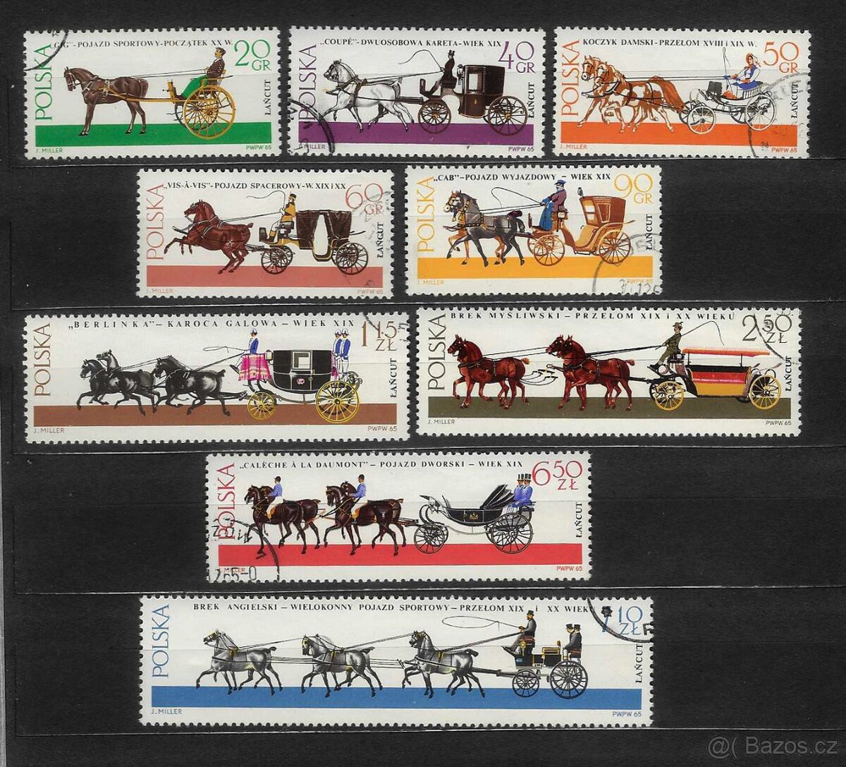 Poštovní známky Polsko - "Historické drožky a kočáry"