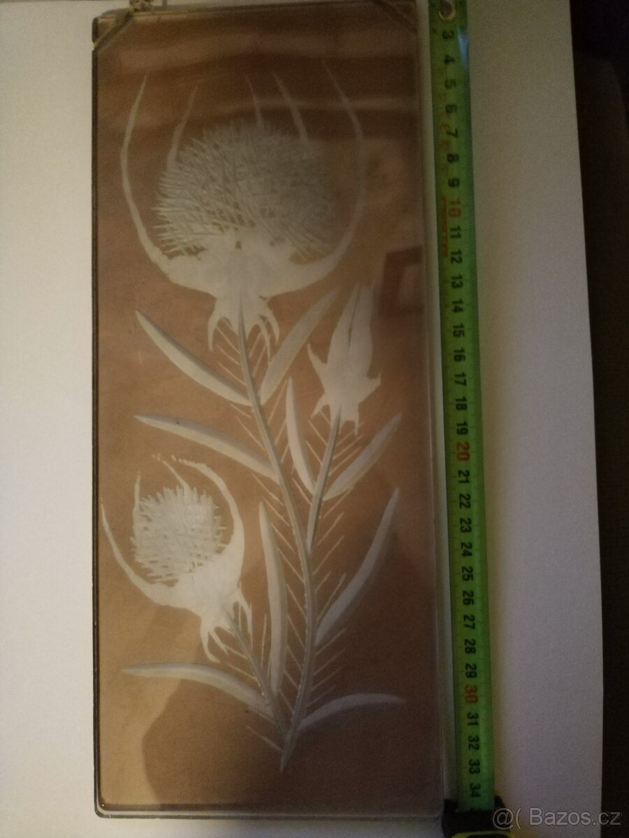 Starý obraz -broušené sklo