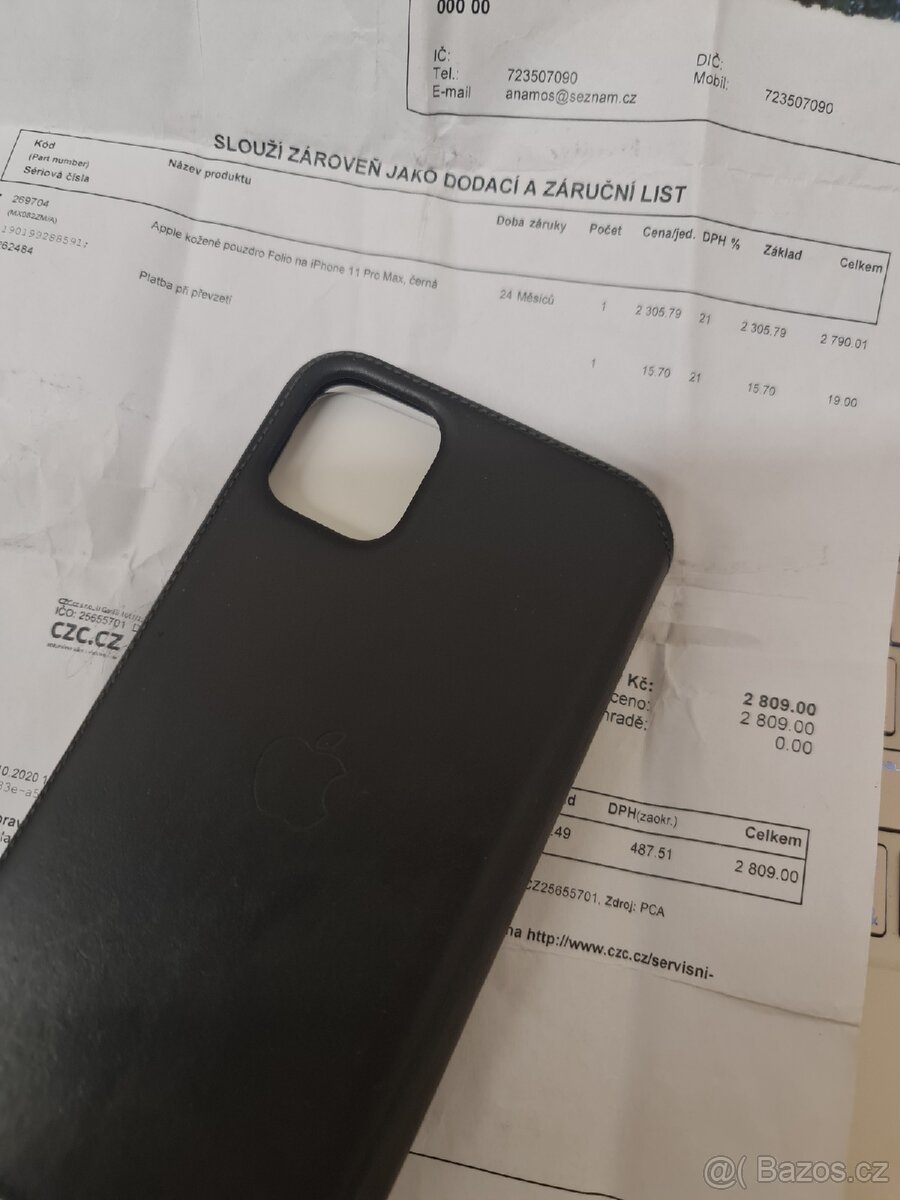 Iphone 11 Pro Max, luxusní kožený obal pc. 2800,-
