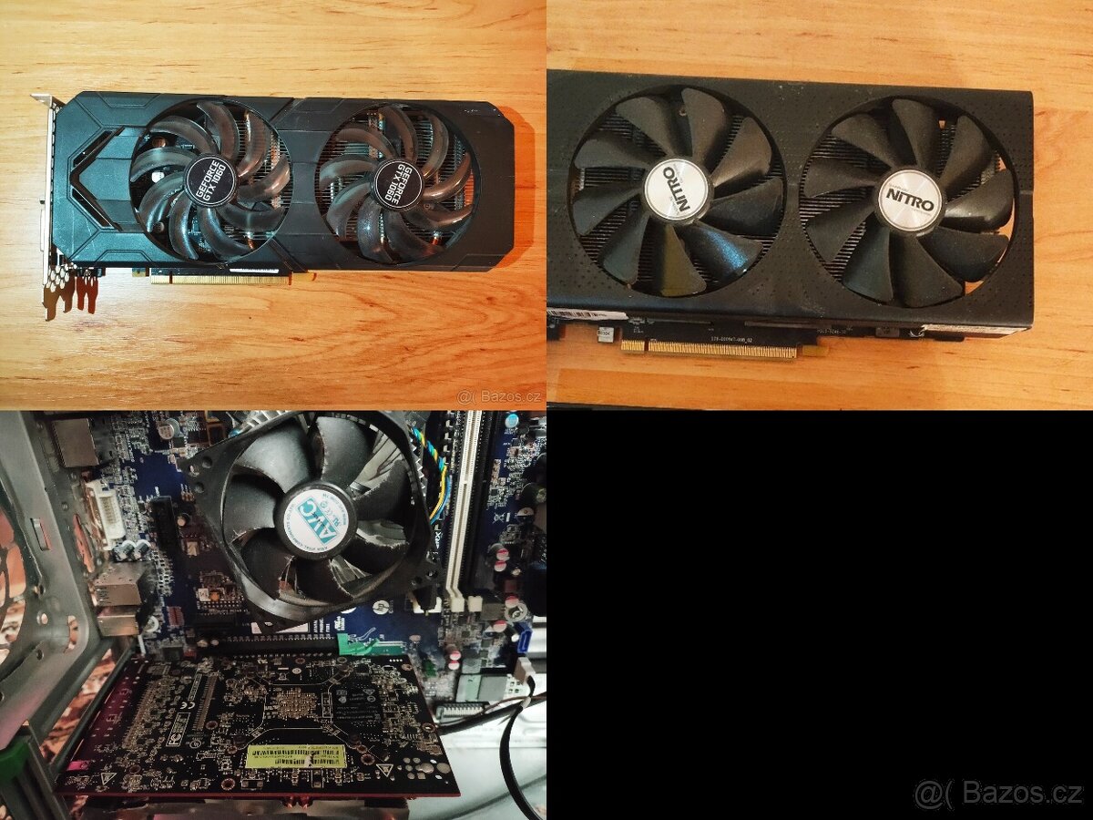 6 kusů grafický karet 4x RX470 8GB,1x GTX 1060 6GB,1xWX 5100