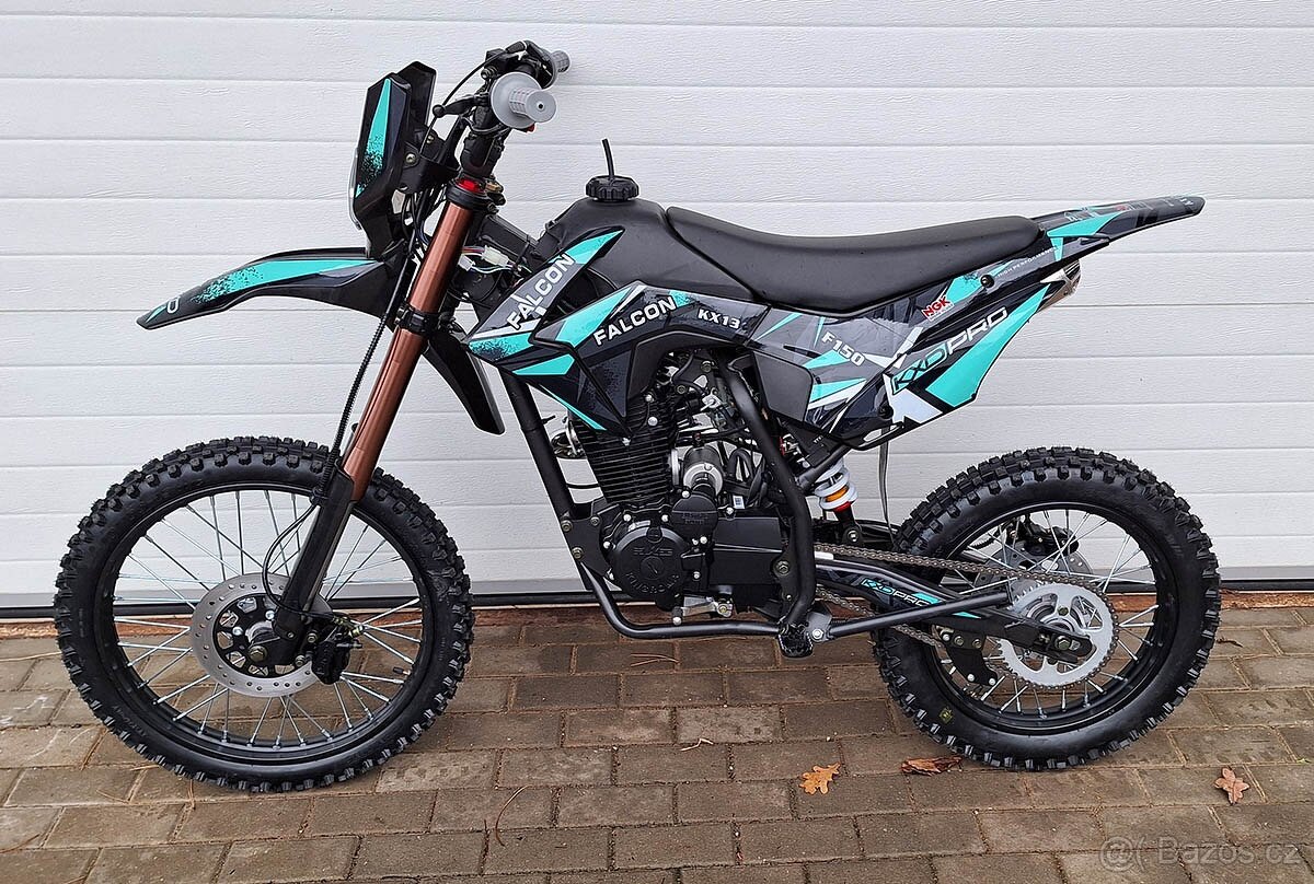 dirtbike pitbike 150 ccm KXD 613 19/16 4T - tyrkys (el.start