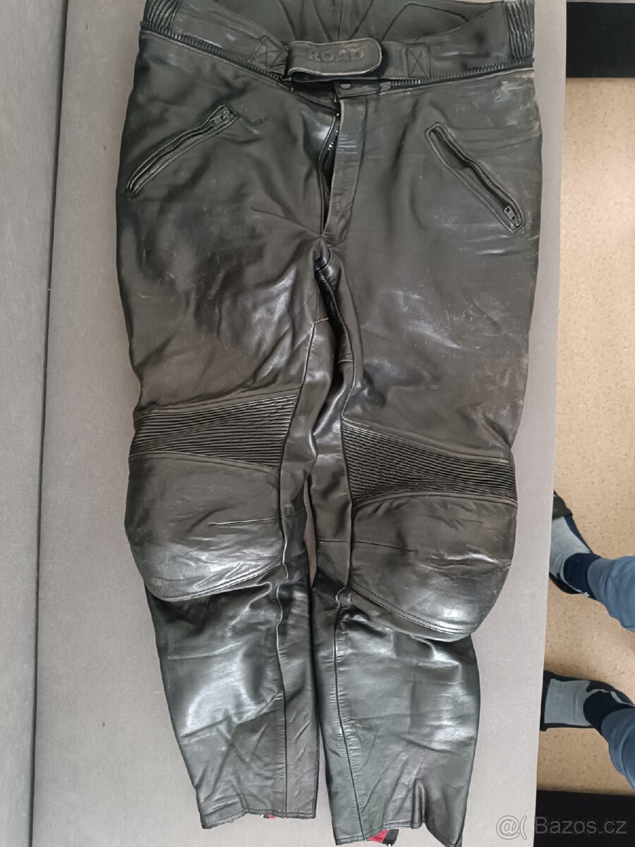 Kožené moto kalhoty