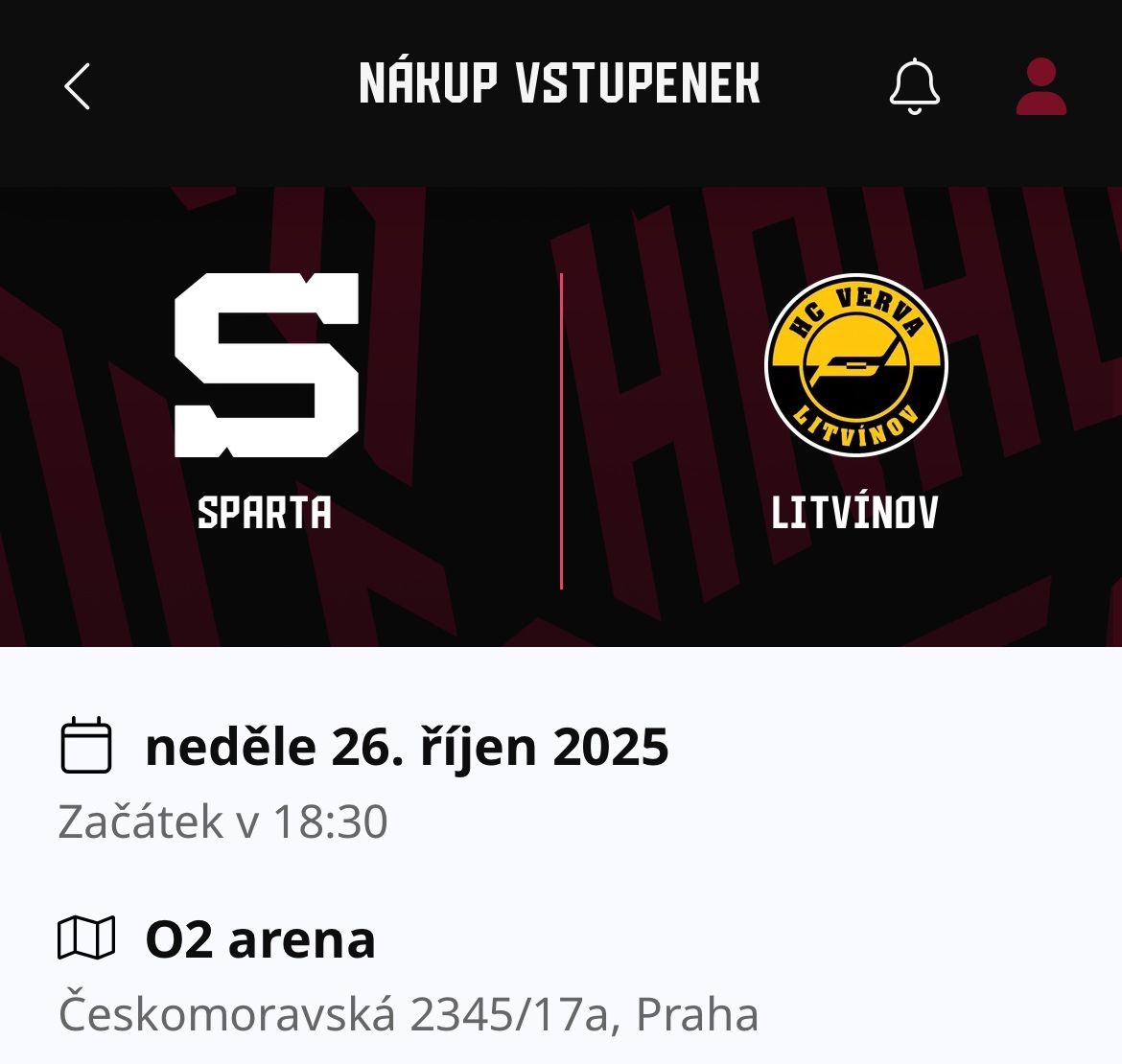 HC Sparta Praha - Verva Litvínov