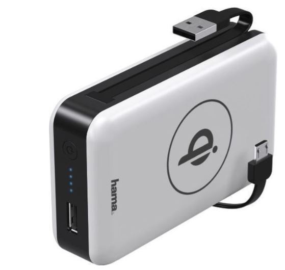 Powerbanka Hama 6000mAh, QI bezdrátové nabíjení