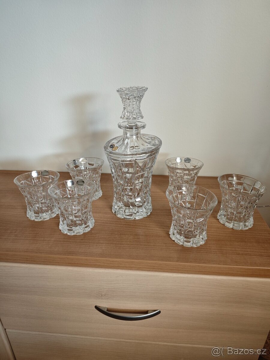 Kryštálové skleničky + karafa na whisky