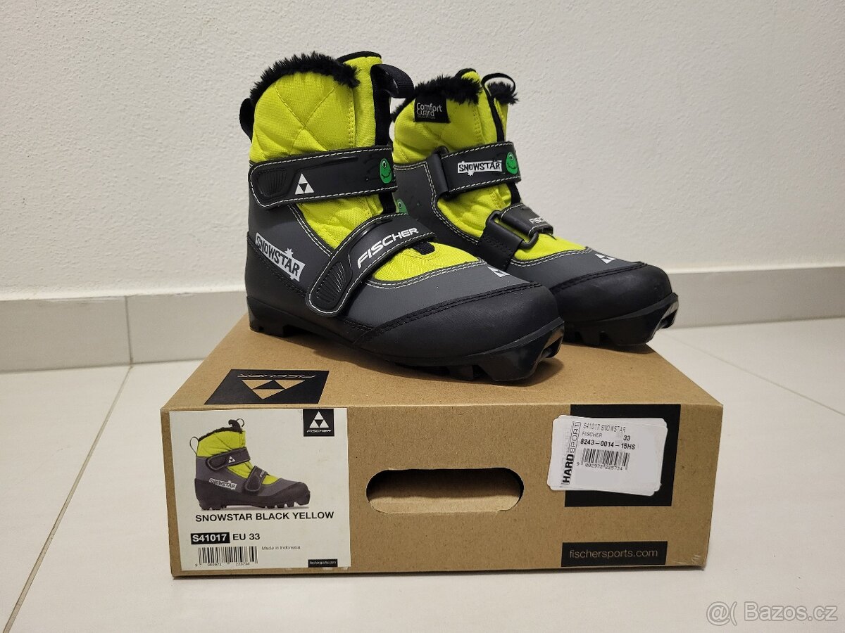 Dětské běžkařské boty Fischer Snowstar Black Yellow vel. 33