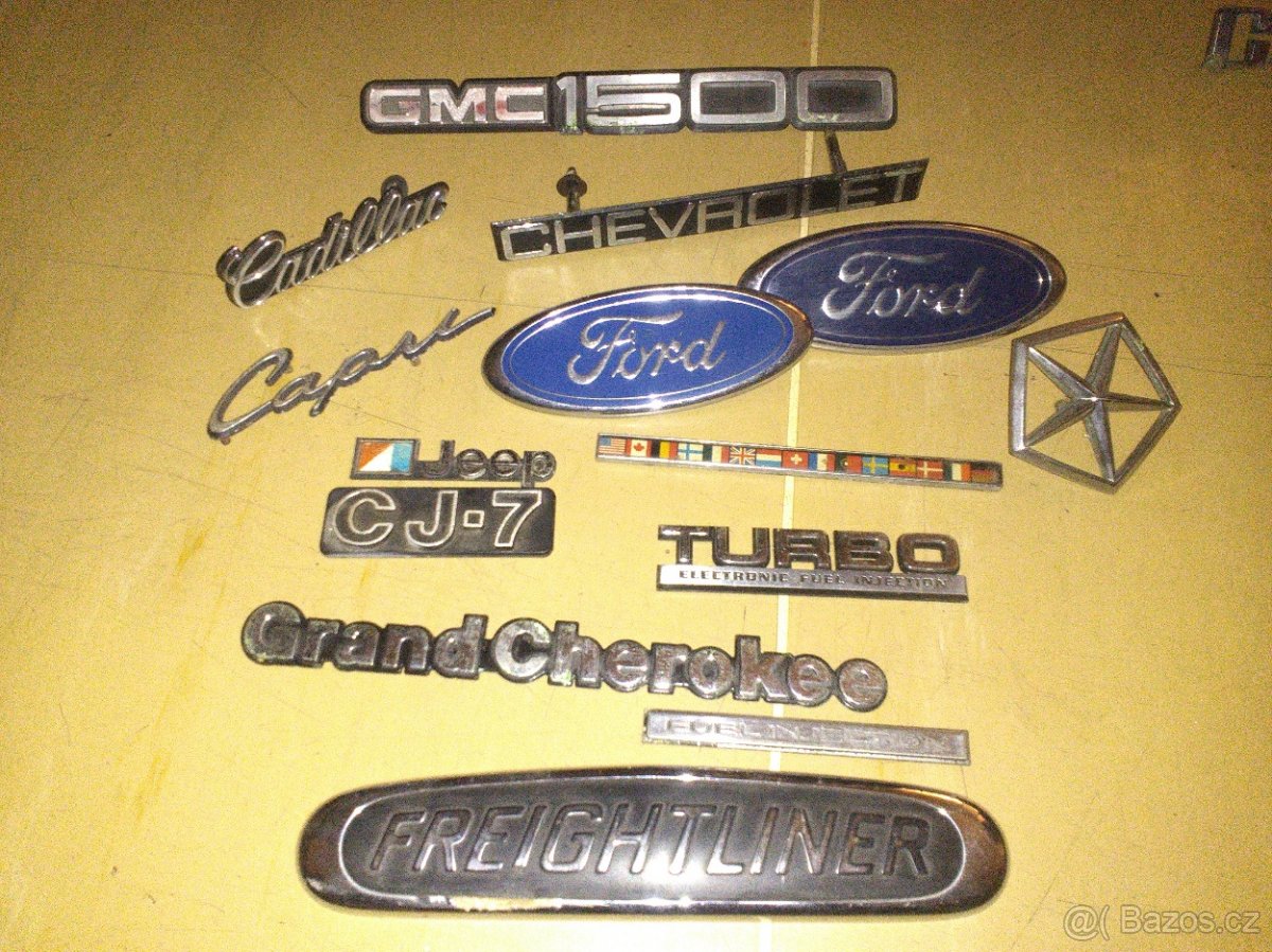 Znaky - Chevrolet, Cadillac, Jeep, Chrysler