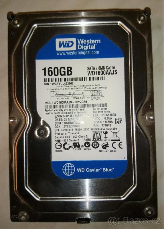 HDD WD 160 GB použitý