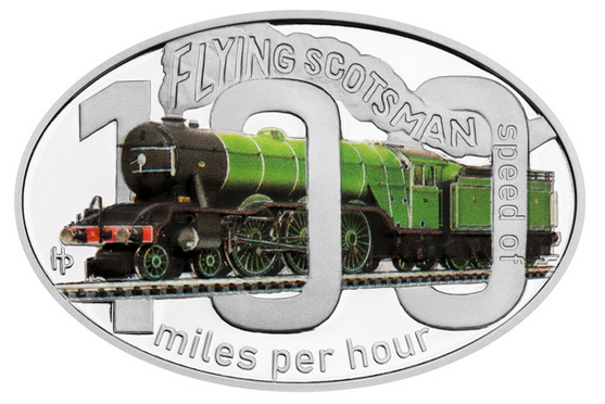 Stříbrná mince Slavné parní lokomotivy - Flying Scotsman Pro
