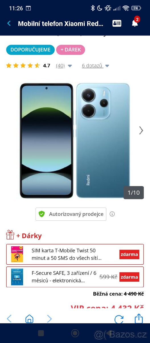 Prodám telefon redmi note 14.