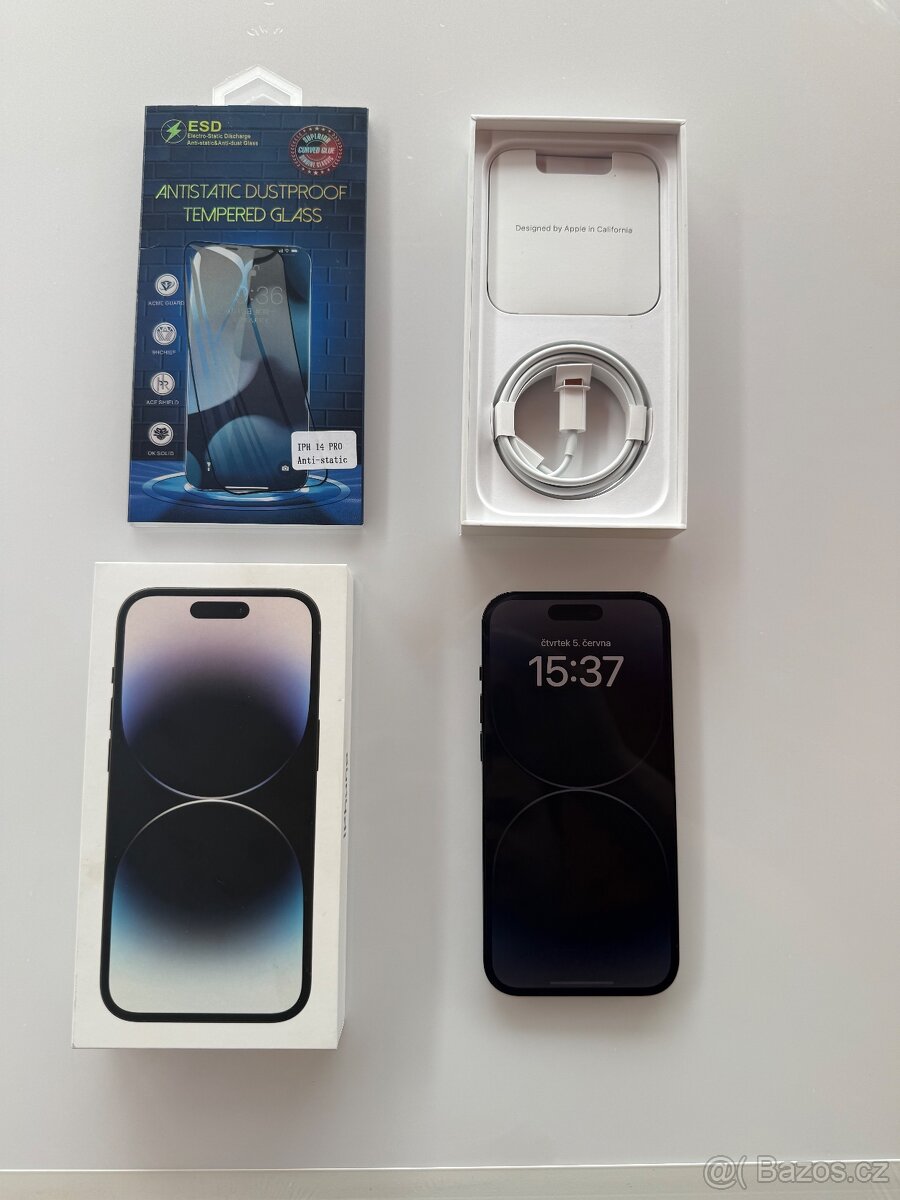 iPhone 14 Pro 128 GB – Černý | Skvělý stav | Záruka do 08/26
