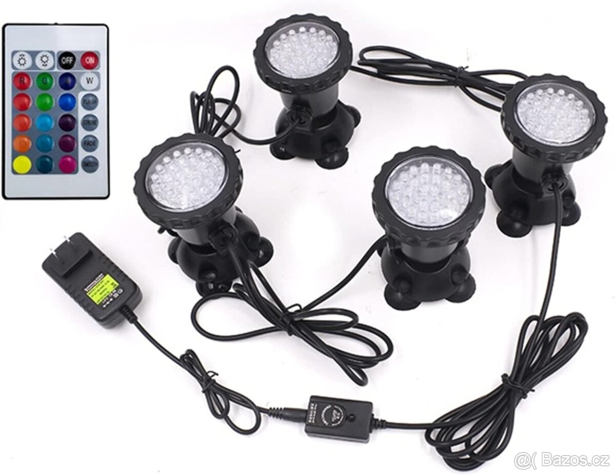 Set 4 kusů LED podvodních RGB světel