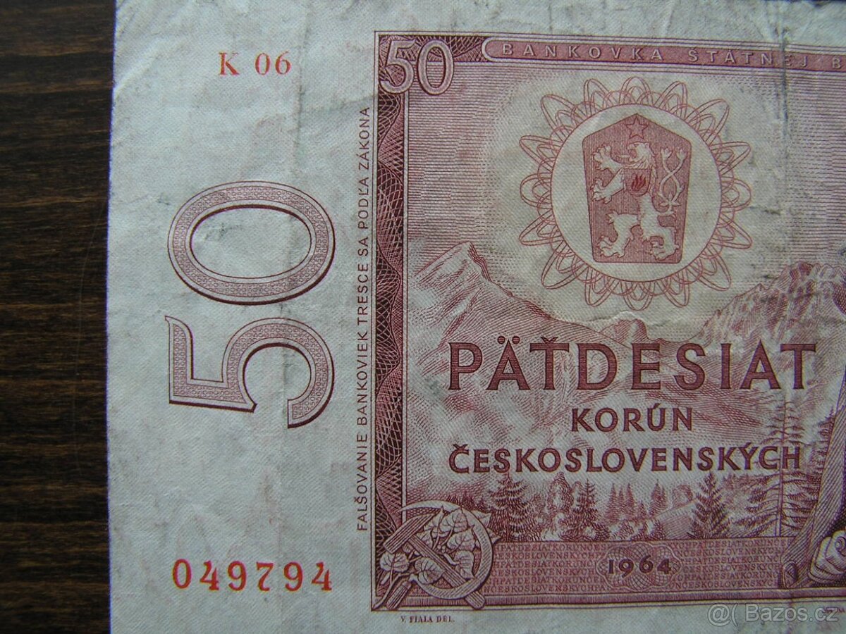 50 KORÚN 1964 NAJVZÁCNEJŠIA séria: K 06