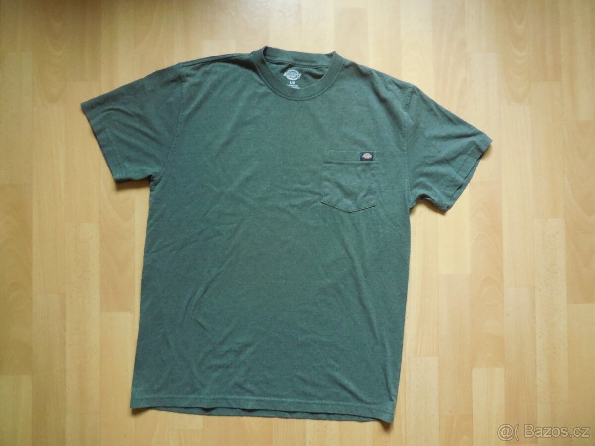 pánské Dickies khaki zelené tričko kapsa kr.ruk bavlna 54/L