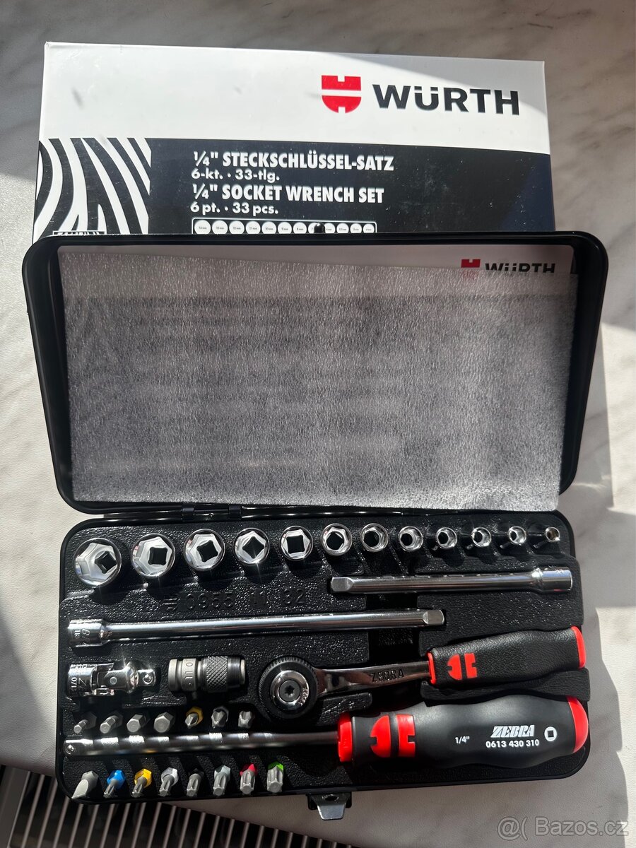 Würth Zebra 33dílná sada nářadí s ráčnou 1/4"