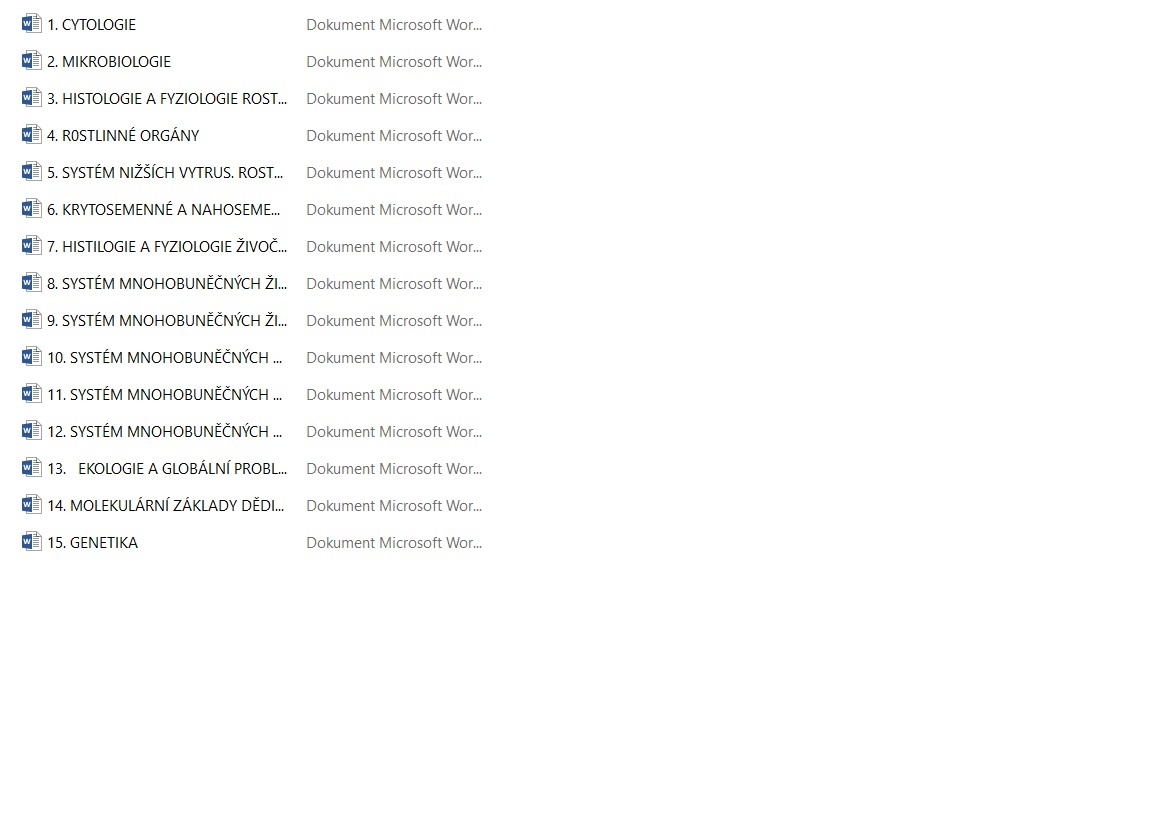 Maturitní otázky biologie