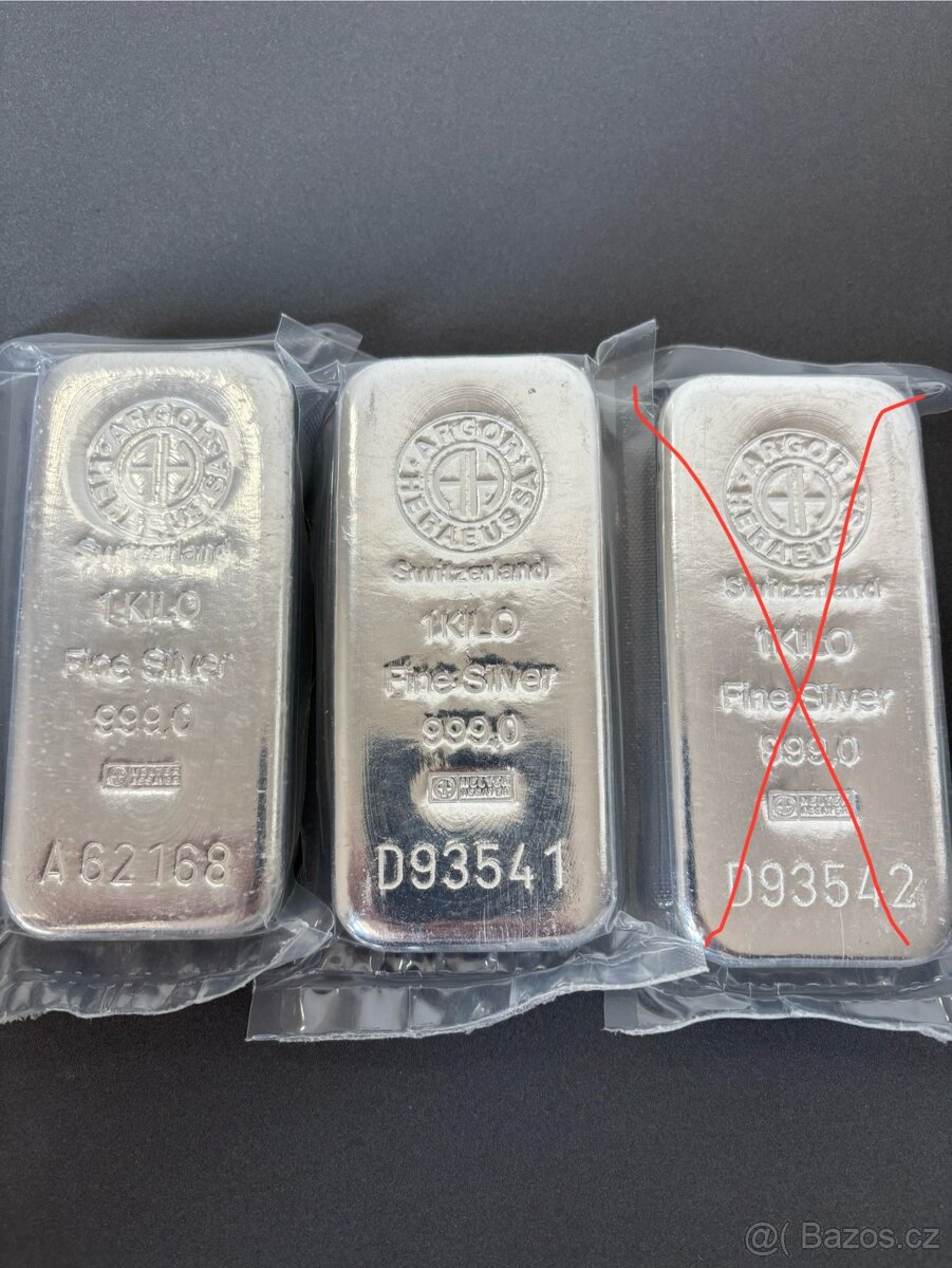 Investeční stříbrné cihly - dva kusy