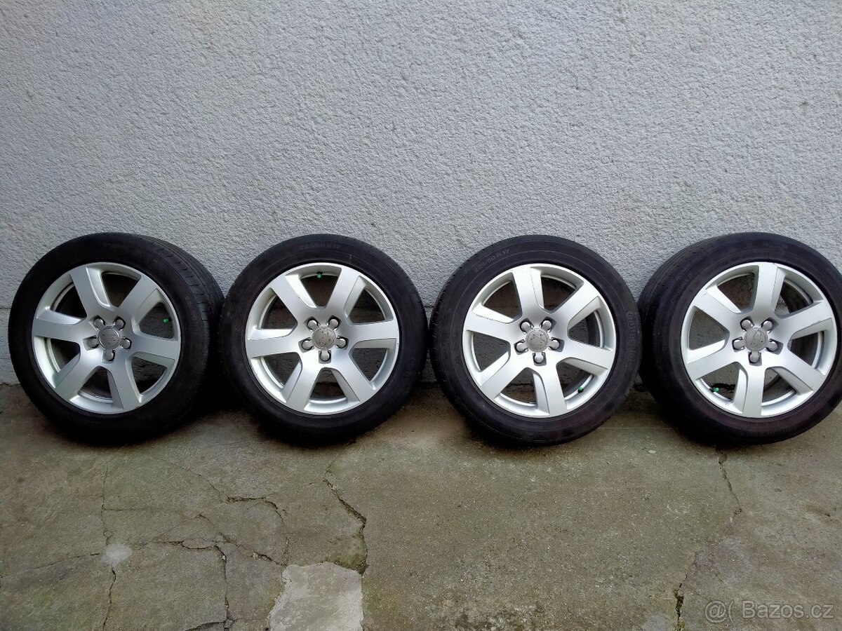 Alu kola originál Audi, 8J x r17, 5x112, ET 39, Letní pneu