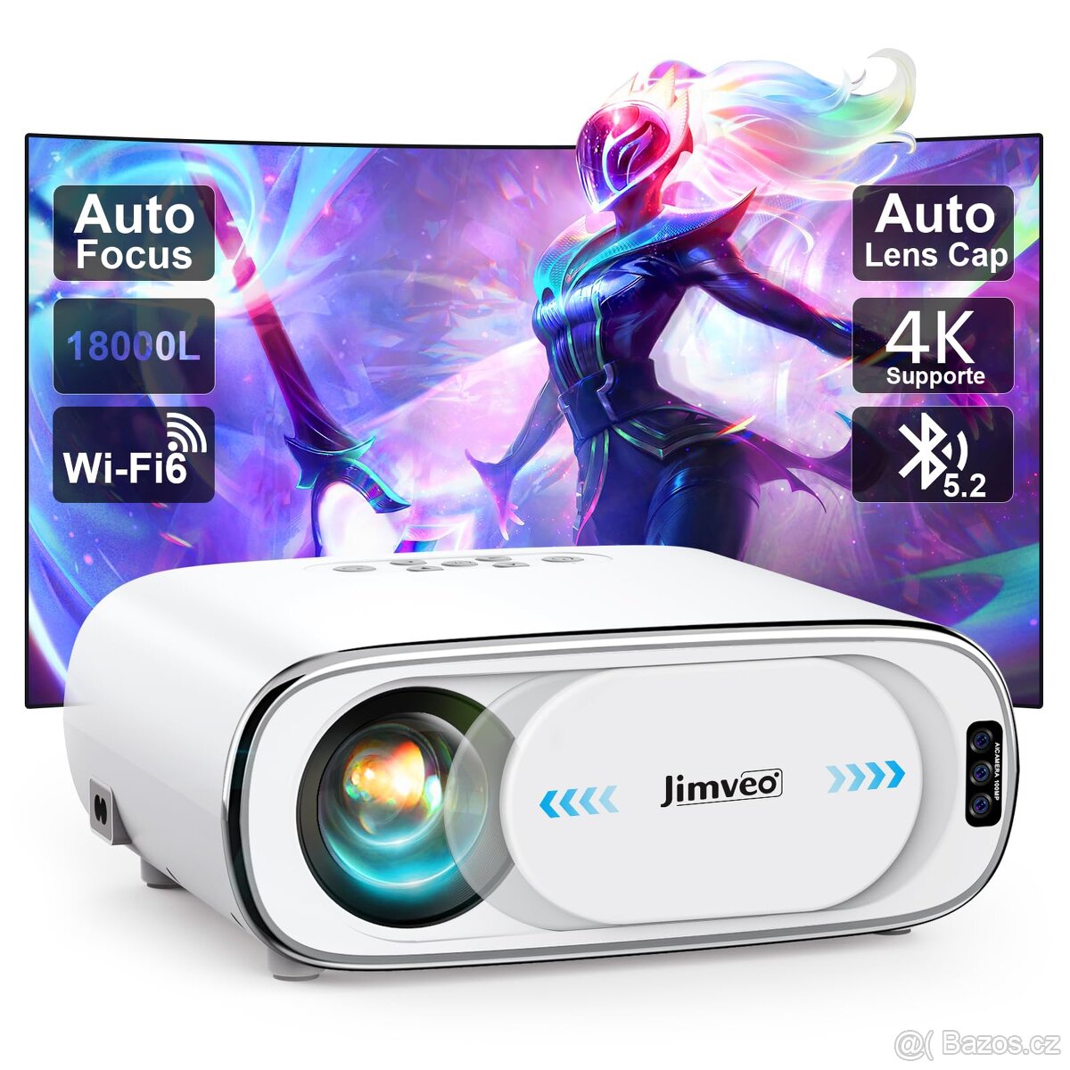 Jimveo E30 1080P Full HD Projector with WiFi Bluetooth